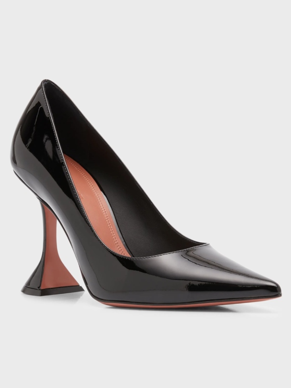 AMINA MUADDI 37 Ami Black Patent Leather Pedestal Pumps EXCELLENT Condition